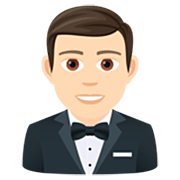 🤵🏻‍♂️ Emoji Homem de smoking: Pele Clara na JoyPixels 7.0.