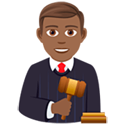 👨🏾‍⚖️ Emoji Juiz: Pele Morena Escura na JoyPixels 7.0.