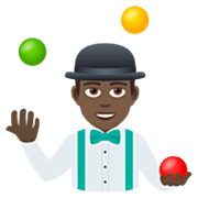 🤹🏿‍♂️ Emoji Hombre Haciendo Malabares: Tono De Piel Oscuro en JoyPixels 7.0.