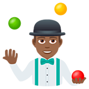 Emoji 🤹🏾‍♂️ Giocoliere Uomo: Carnagione Abbastanza Scura su JoyPixels 7.0.