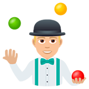 🤹🏼‍♂️ Emoji Hombre Haciendo Malabares: Tono De Piel Claro Medio en JoyPixels 7.0.