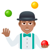 🤹🏽‍♂️ Emoji Homem Malabarista: Pele Morena na JoyPixels 7.0.