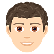 👨🏻‍🦱 Emoji Homem: Pele Clara E Cabelo Cacheado na JoyPixels 7.0.