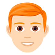 👨🏻‍🦰 Emoji Mann: helle Hautfarbe, rotes Haar JoyPixels 7.0.