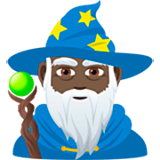 Emoji 🧙🏿‍♂️ Mago Uomo: Carnagione Scura su JoyPixels 7.0.