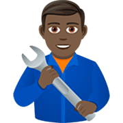 Emoji 👨🏿‍🔧 Meccanico Uomo: Carnagione Scura su JoyPixels 7.0.