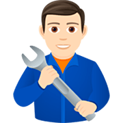 Emoji 👨🏻‍🔧 Meccanico Uomo: Carnagione Chiara su JoyPixels 7.0.