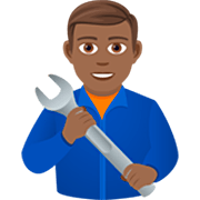 👨🏾‍🔧 Emoji Mechaniker: mitteldunkle Hautfarbe JoyPixels 7.0.
