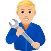 Emoji 👨🏼‍🔧 Meccanico Uomo: Carnagione Abbastanza Chiara su JoyPixels 7.0.