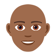👨🏾‍🦲 Emoji Hombre: Tono De Piel Oscuro Medio Y Sin Pelo en JoyPixels 7.0.