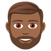 🧔🏾‍♂️ Emoji Homem: Barba Pele Morena Escura na JoyPixels 7.0.