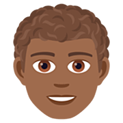 Émoji 👨🏾‍🦱 Homme : Peau Mate Et Cheveux Bouclés sur JoyPixels 7.0.