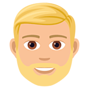🧔🏼‍♂️ Emoji Mann: Bart mittelhelle Hautfarbe JoyPixels 7.0.