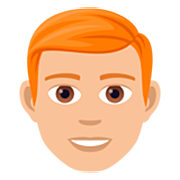 👨🏼‍🦰 Emoji Hombre: Tono De Piel Claro Medio Y Pelo Pelirrojo en JoyPixels 7.0.