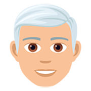 Émoji 👨🏼‍🦳 Homme : Peau Moyennement Claire Et Cheveux Blancs sur JoyPixels 7.0.