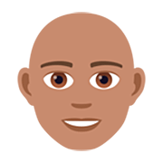 Émoji 👨🏽‍🦲 Homme : Peau Légèrement Mate Et Chauve sur JoyPixels 7.0.