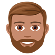 🧔🏽‍♂️ Emoji Homem: Barba Pele Morena na JoyPixels 7.0.