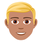 👱🏽‍♂️ Emoji Homem: Pele Morena E Cabelo Loiro na JoyPixels 7.0.