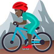 🚵🏿‍♂️ Emoji Mountainbiker: dunkle Hautfarbe JoyPixels 7.0.
