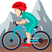 🚵🏻‍♂️ Emoji Hombre En Bicicleta De Montaña: Tono De Piel Claro en JoyPixels 7.0.