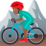 🚵🏾‍♂️ Emoji Hombre En Bicicleta De Montaña: Tono De Piel Oscuro Medio en JoyPixels 7.0.