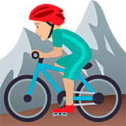 Homem Fazendo Mountain Bike: Pele Morena Clara JoyPixels 7.0.