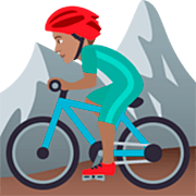 🚵🏽‍♂️ Emoji Homem Fazendo Mountain Bike: Pele Morena na JoyPixels 7.0.