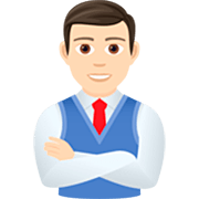 Emoji 👨🏻‍💼 Impiegato: Carnagione Chiara su JoyPixels 7.0.