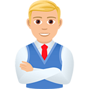 👨🏼‍💼 Emoji Oficinista Hombre: Tono De Piel Claro Medio en JoyPixels 7.0.
