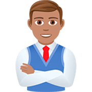 Émoji 👨🏽‍💼 Employé De Bureau : Peau Légèrement Mate sur JoyPixels 7.0.