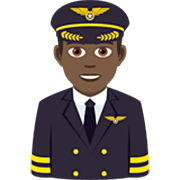 👨🏿‍✈️ Emoji Piloto De Avião Homem: Pele Escura na JoyPixels 7.0.