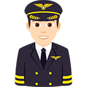 👨🏻‍✈️ Emoji Piloto De Avião Homem: Pele Clara na JoyPixels 7.0.