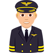 Emoji 👨🏼‍✈️ Pilota Uomo: Carnagione Abbastanza Chiara su JoyPixels 7.0.