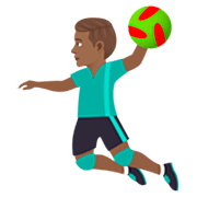🤾🏾‍♂️ Emoji Handballspieler: mitteldunkle Hautfarbe JoyPixels 7.0.
