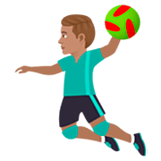 🤾🏽‍♂️ Emoji Handballspieler: mittlere Hautfarbe JoyPixels 7.0.