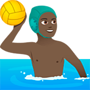 🤽🏿‍♂️ Emoji Hombre Jugando Al Waterpolo: Tono De Piel Oscuro en JoyPixels 7.0.