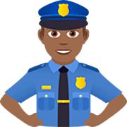 👮🏾‍♂️ Emoji Polizist: mitteldunkle Hautfarbe JoyPixels 7.0.