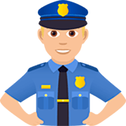 👮🏼‍♂️ Emoji Policial Homem: Pele Morena Clara na JoyPixels 7.0.