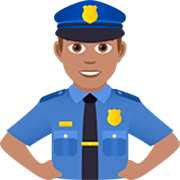 👮🏽‍♂️ Emoji Polizist: mittlere Hautfarbe JoyPixels 7.0.
