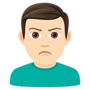 Emoji 🙎🏻‍♂️ Uomo Imbronciato: Carnagione Chiara su JoyPixels 7.0.