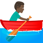 🚣🏿‍♂️ Emoji Mann im Ruderboot: dunkle Hautfarbe JoyPixels 7.0.