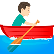 🚣🏻‍♂️ Emoji Mann im Ruderboot: helle Hautfarbe JoyPixels 7.0.