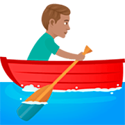 Mann im Ruderboot: mittlere Hautfarbe JoyPixels 7.0.