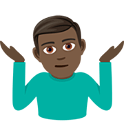 🤷🏿‍♂️ Emoji schulterzuckender Mann: dunkle Hautfarbe JoyPixels 7.0.