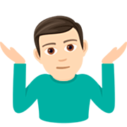 Emoji 🤷🏻‍♂️ Uomo Che Scrolla Le Spalle: Carnagione Chiara su JoyPixels 7.0.