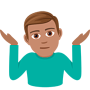 🤷🏽‍♂️ Emoji Homem Dando De Ombros: Pele Morena na JoyPixels 7.0.