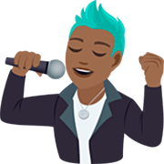 👨🏾‍🎤 Emoji Cantante Hombre: Tono De Piel Oscuro Medio en JoyPixels 7.0.