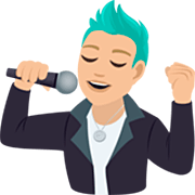 👨🏼‍🎤 Emoji Cantor: Pele Morena Clara na JoyPixels 7.0.