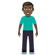 🧍🏿‍♂️ Emoji stehender Mann: dunkle Hautfarbe JoyPixels 7.0.