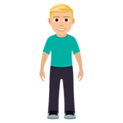 🧍🏼‍♂️ Emoji stehender Mann: mittelhelle Hautfarbe JoyPixels 7.0.